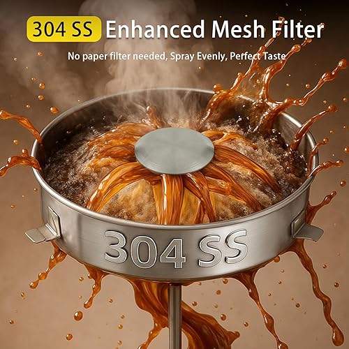 Miniatura 5 de Urna de café de 20 litros de acero inoxidable de doble pared, cafetera comercial de 100 tazas con función de mantener el calor, cafetera para