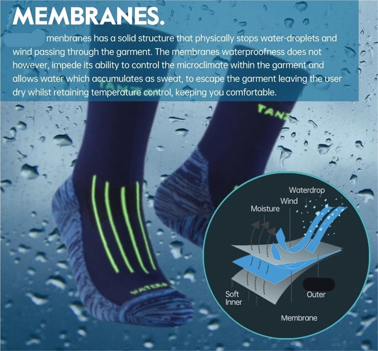 Wasserdichte Socken Herren Sportsocken Wasserdicht Radfahren Angeln Wandern Snowboarden Thermo-Wintersocken Schuhe Mitte der Wade FüR Wie Laufen