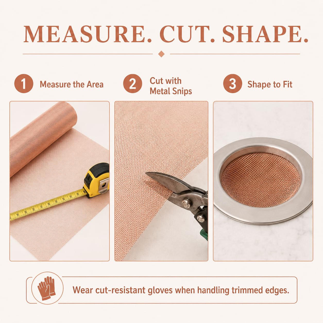 Copper Mesh Screen Roll, 99.9% Pure, 40 Mesh, 12 in x 10 ft