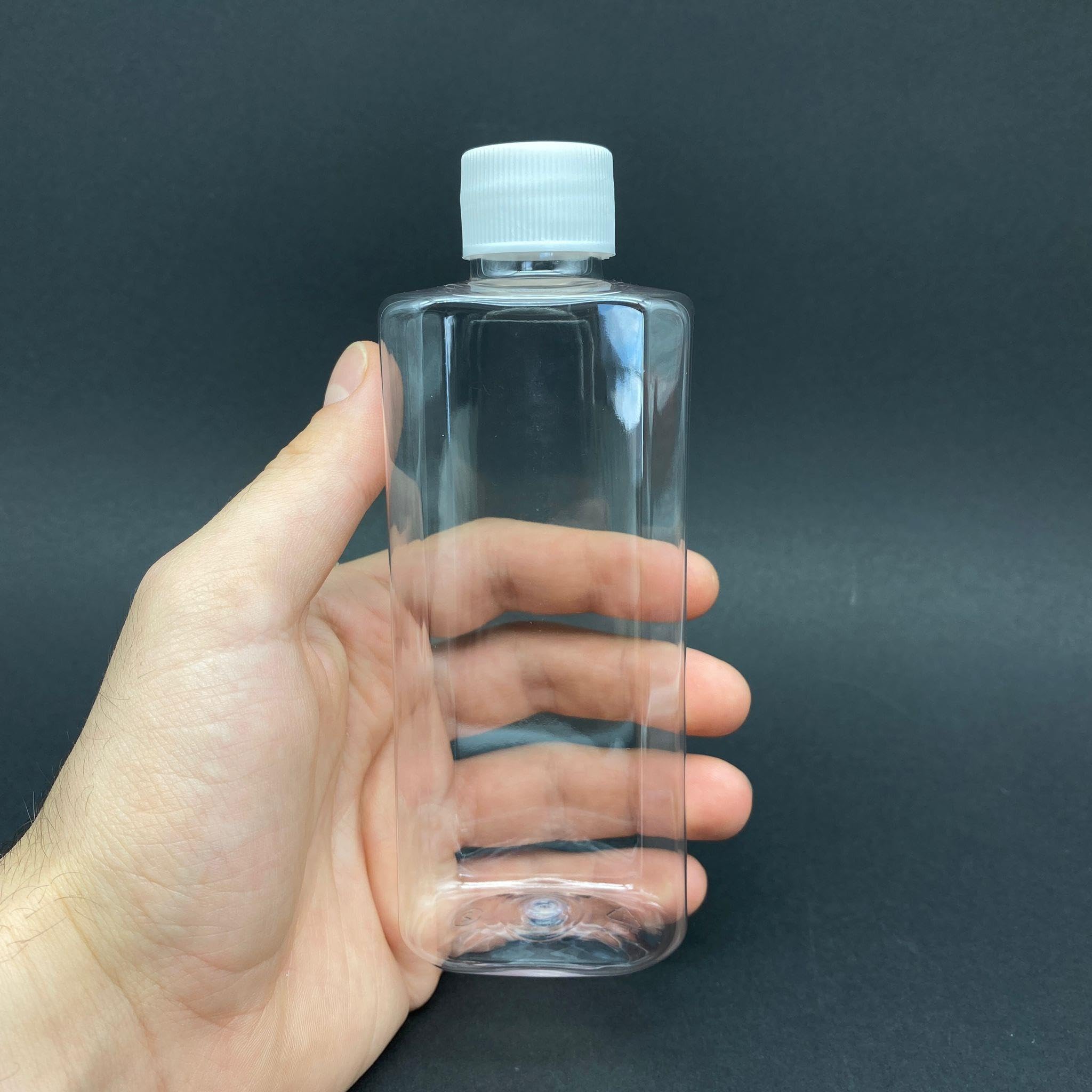 200 cc Yassı Pet Şişe - Beyaz Kapaklı- 200ml Kapaklı Plastik Şişe x 10 Adet