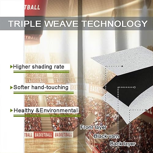 Vista 171 de Boys Sports Curtains Basketball Football Baseball Flame Pattern Printed Curtains Kids and Teenagers' Bedroom Living Room Blackout Curtains W42 * L54