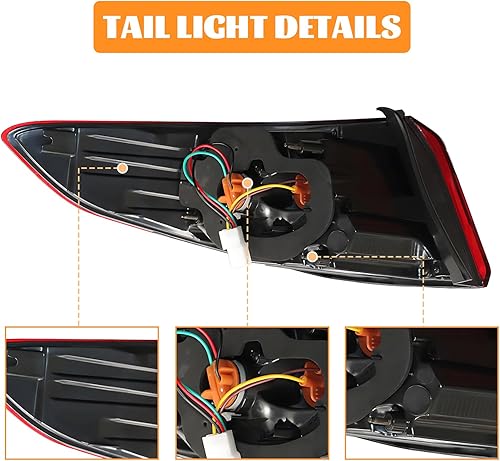 Miniatura 4 de Para 2015 2016 2017 Hyundai Sonata Sedan Luz trasera exterior halógena lámpara trasera reemplazo derecho lado del pasajero carcasa cromada lente