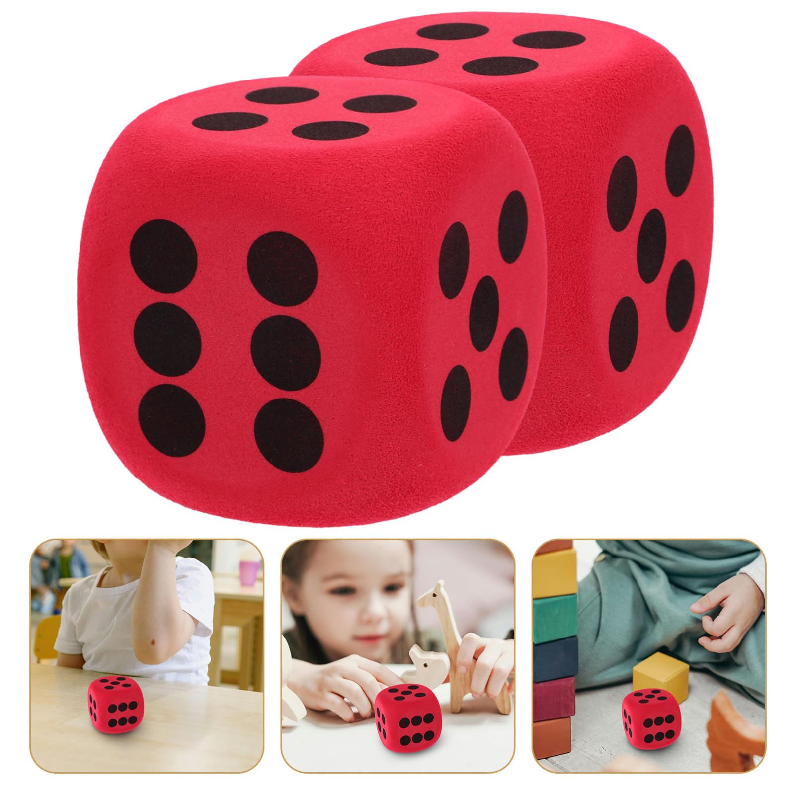 Grandi Dadi in Schiuma Eva 2 Pezzi 2.4 Pollici Per Giochi Didattici Attività in Classe E Giochi Da Tavolo Bambini Dadi Leggeri Con Angoli Arrotondati Per Sicurezza E Divertimento