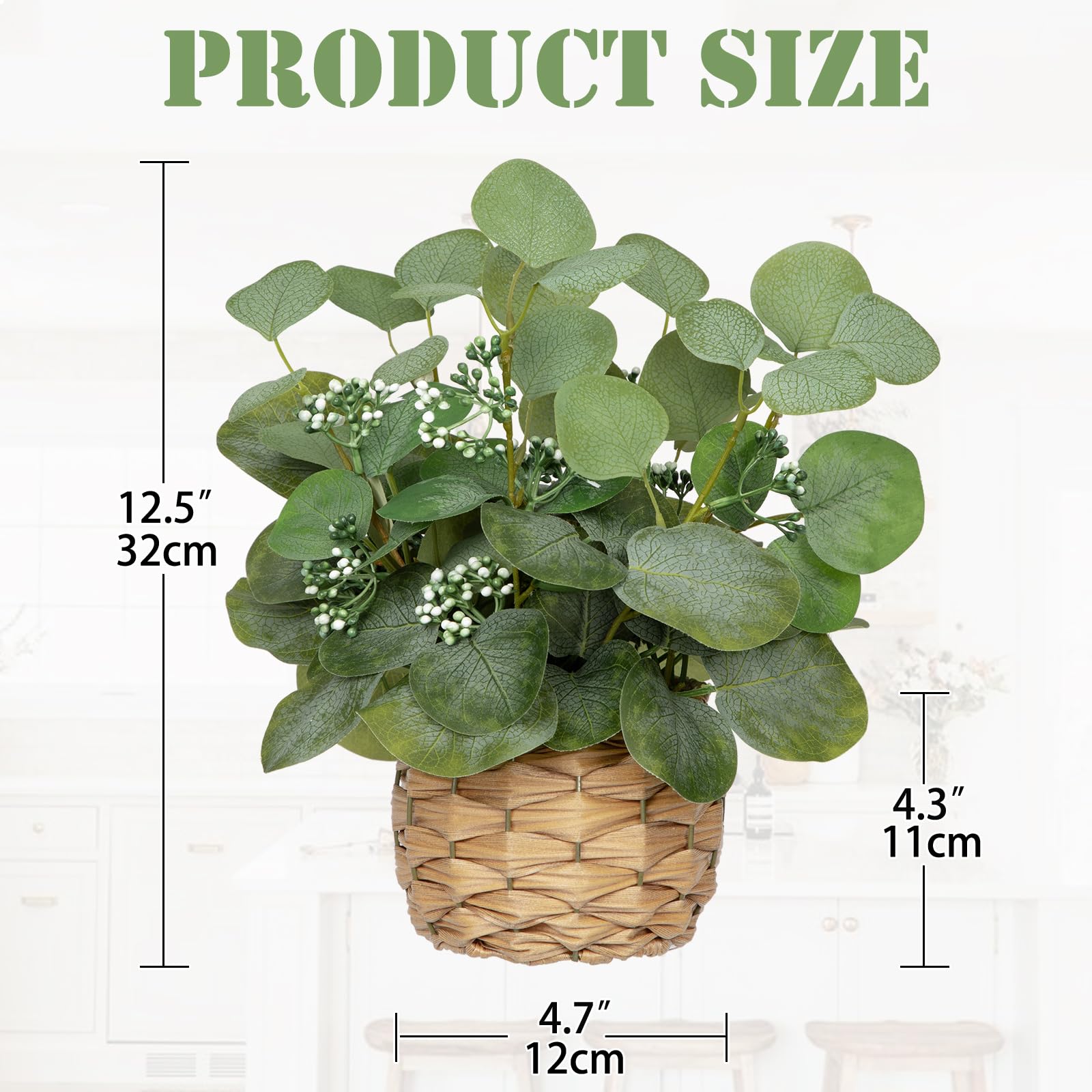 Amazon.de: Briful Kunstpflanze Eukalyptus Deko, Knstliche Eukalyptus im  Topf Dekopflanze Zimmerpflanzen, Hhe 32 cm