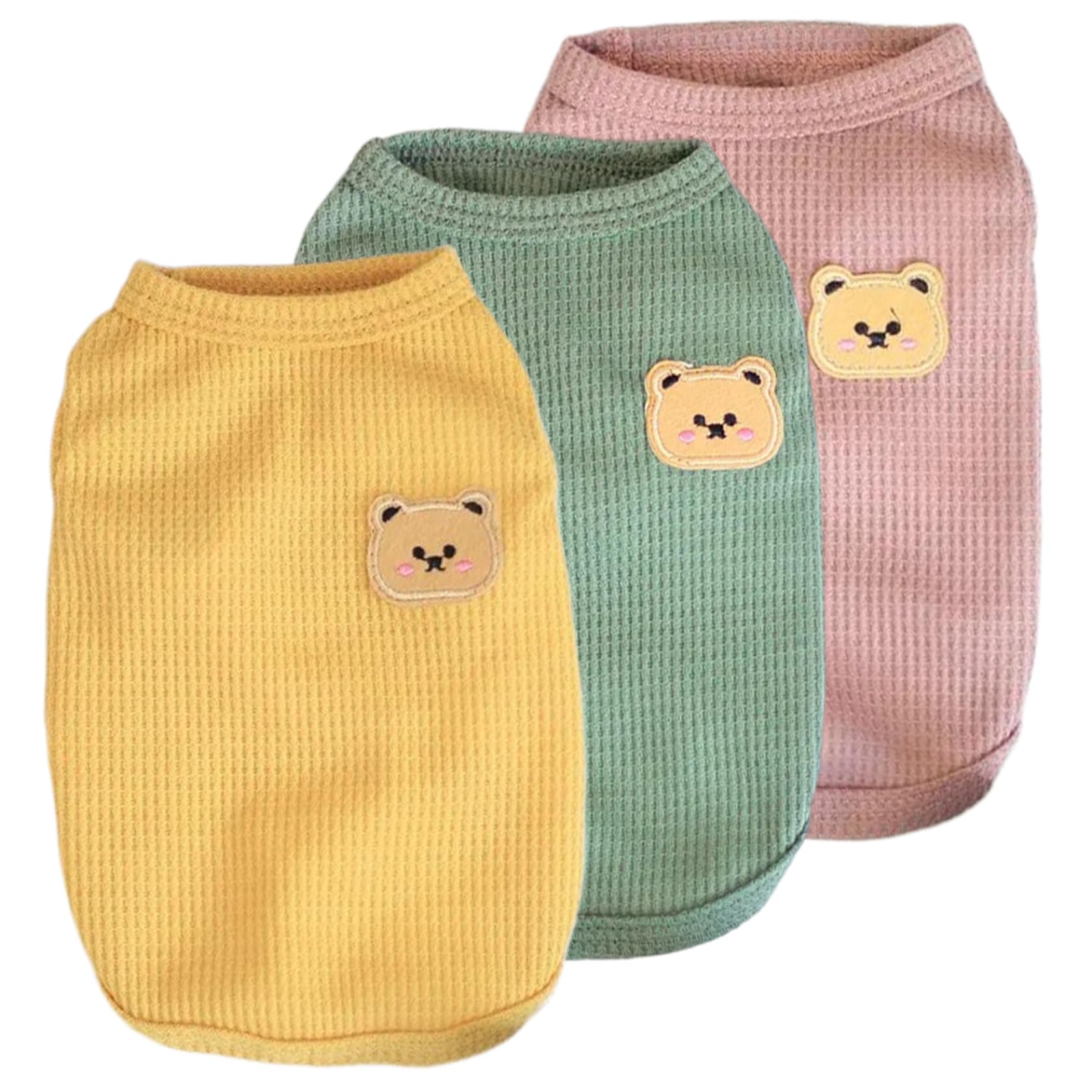 Pet Shirt3Pcs Dog Shirt, Stretchy & Breathable Dog T-shirt with Stylish Cat Pattern, Soft Comfortable Lightweight Pet for Medium Small Clothes T- Cat Clothes