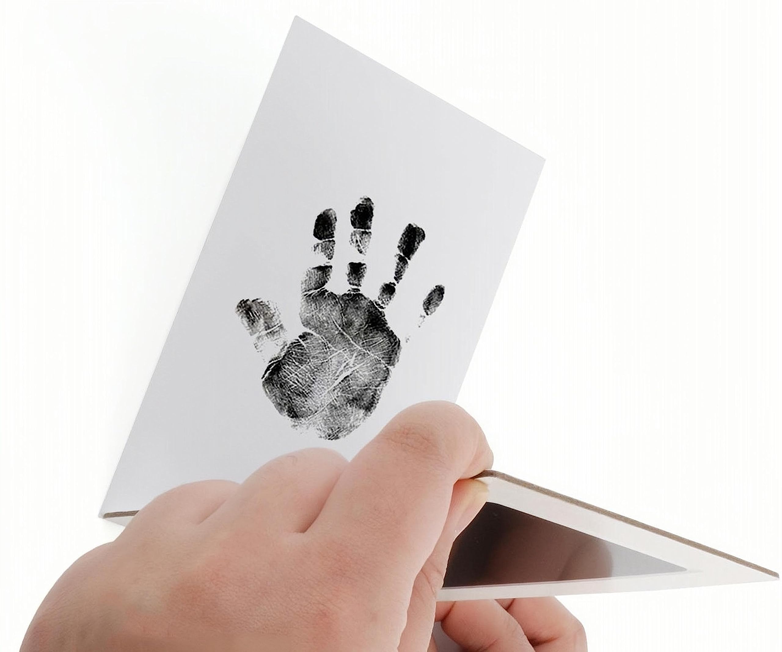 KUTONTECHPremium Handprint Footprints Kit, Includes 2 Imprint Cards and 1 Black Ink Pad, Commemorate Memories Forever, Capture Special Moments with Inkless Printing Kit （Newborn Baby and Pet).