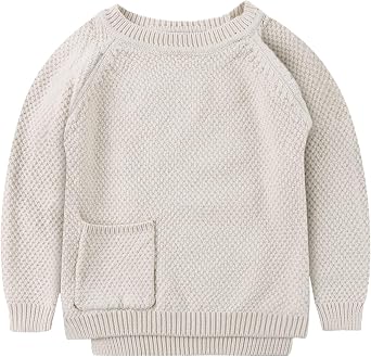 Peecabe Toddler Baby Girl Boy Cable Knit Sweater Cotton Infant Pullover Crewneck Long Sleeve Sweatshirt Fall Winter