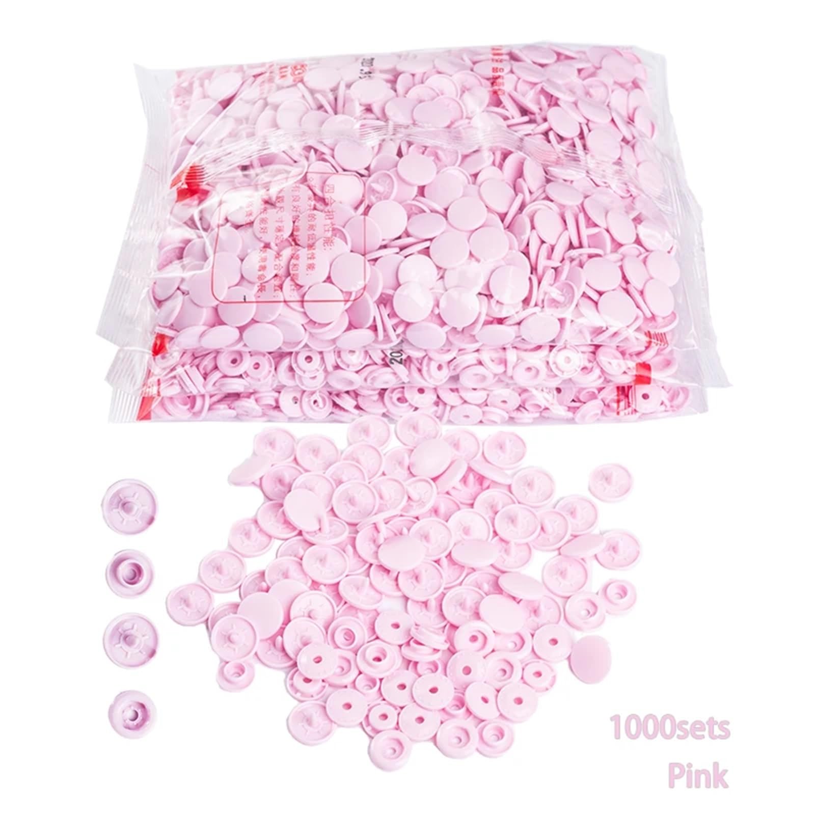 1000 juegos de botones de presión de plástico mate T3/10 mm T5/12,4 mm accesorios de resina (B18)