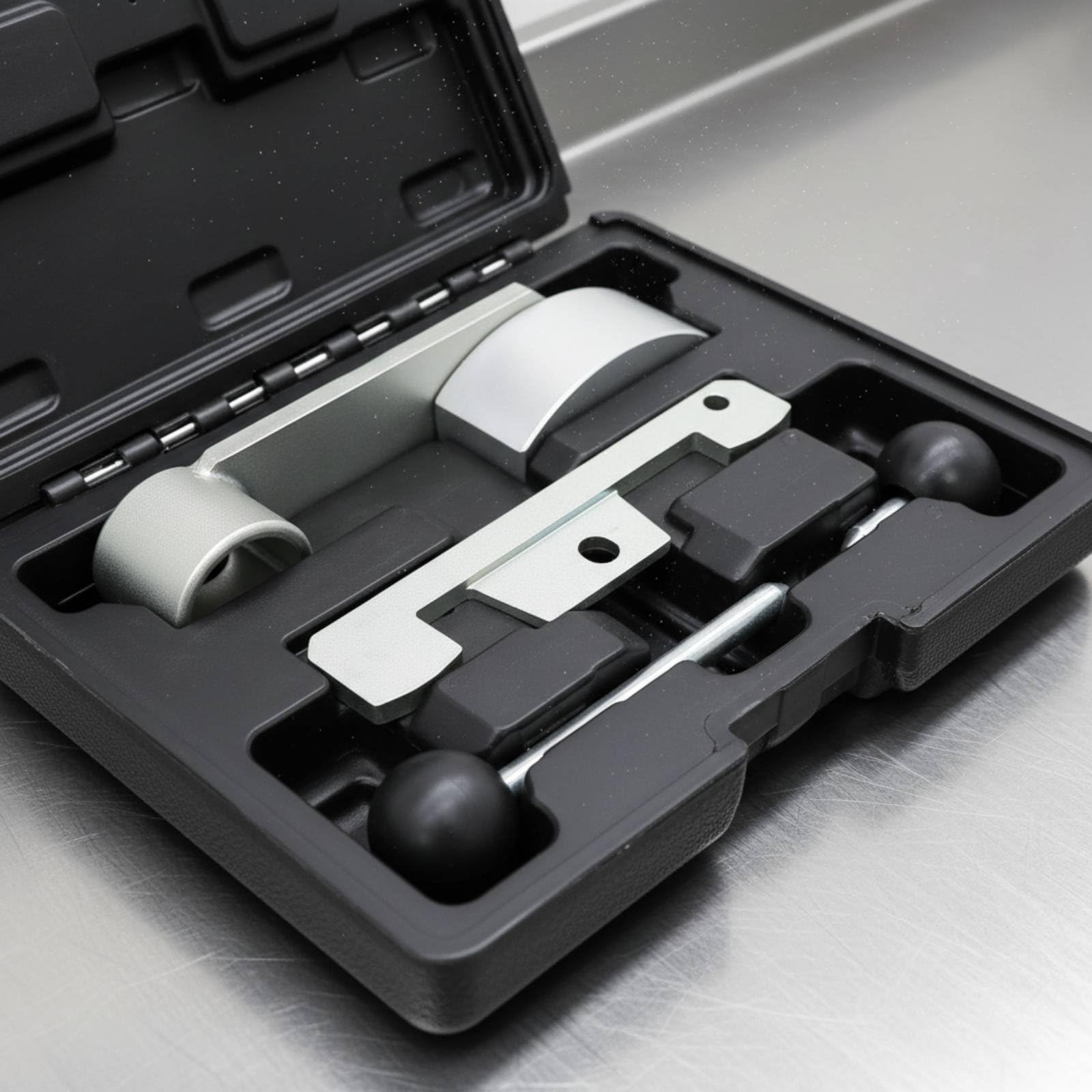 harayaa Dispositivo per Temporizzazione Motore Kit Allineamento Blocco ttrezzo Regolazione Fasi Acciaio Carbonio Resistente Adatto per Officina Meccanici Fai da Te Manutenzione Motori M96