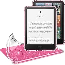 MoKo Case for All-new 7" Kindle Paperwhite (12th Generation-2024) and Kindle Colorsoft Signature Edition 2024 Ultra Thin Clear Flexible Transparent TPU Skin Bumper Back Cover Shell, Clear Glitter