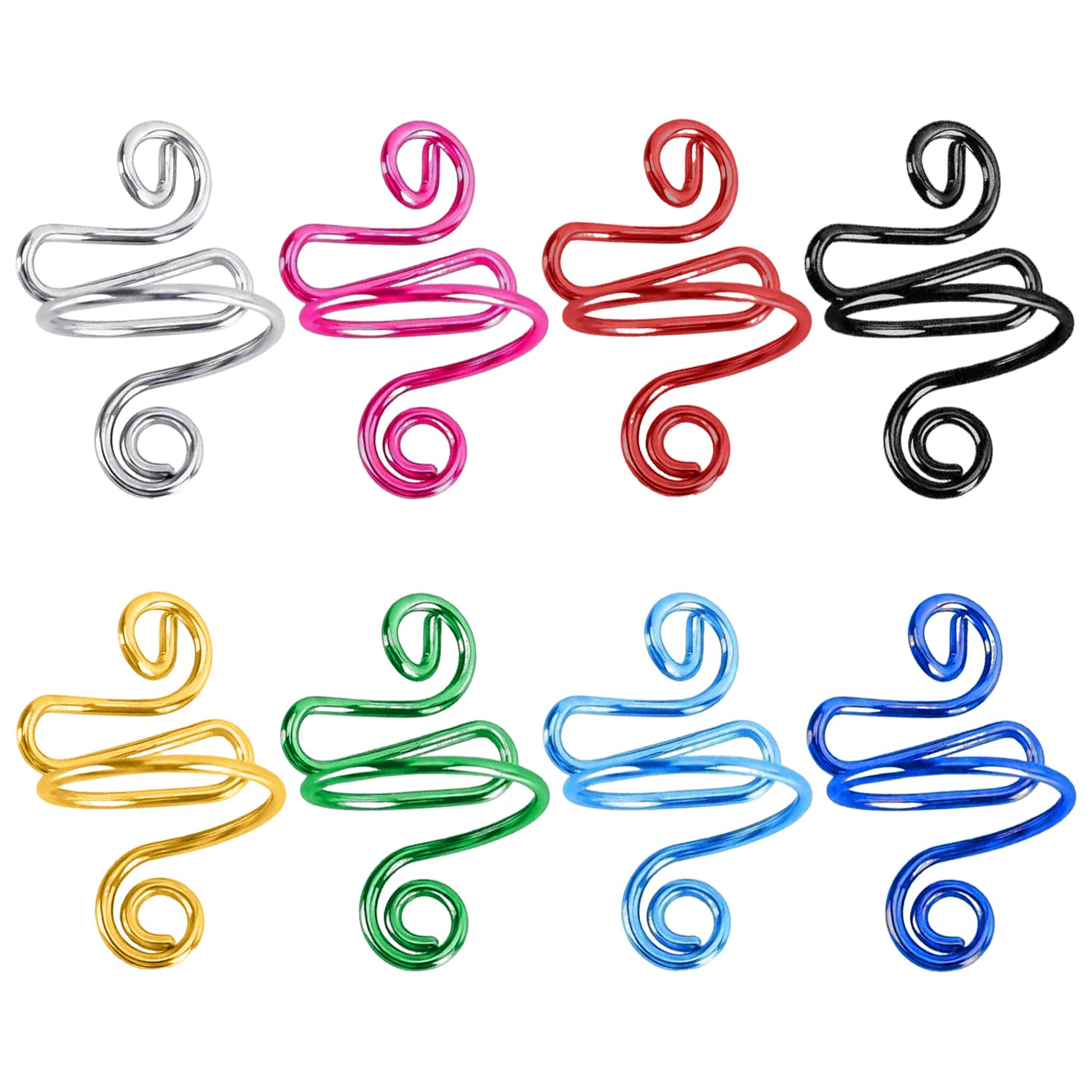 SYEYCW 8 Pcs Crochet Ring, Tension Ring for Crocheting, Adjustable Knitting Thimble Rings, Metal Open Yarn Guide Crochet Rings, Handmade Crocheting Tool Knitting Accessories, for Sewing and Crafting
