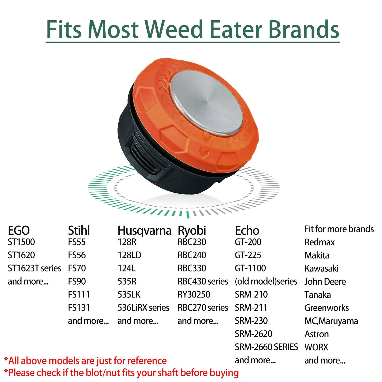 Cabezal universal para herbicidas, cabezal de corte de fácil alimentación con placa de hierro giratoria resistente al desgaste, cabezal de recortador de malas hierbas para Echo, Ego, Dewalt, Stihl