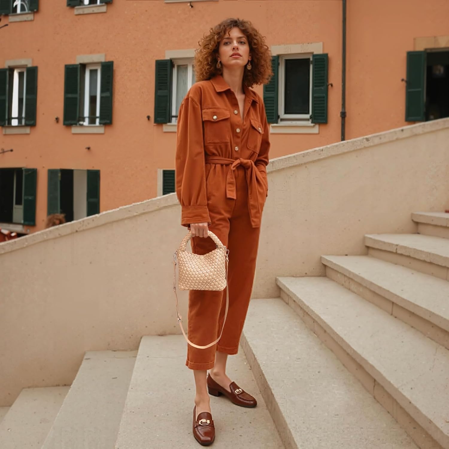 Vegan Leather Woven Crossbody Bag,Mini Hobo Handbags,Crossbody purse for Women, Small woven tote bag with Adjustable straps - Image 2