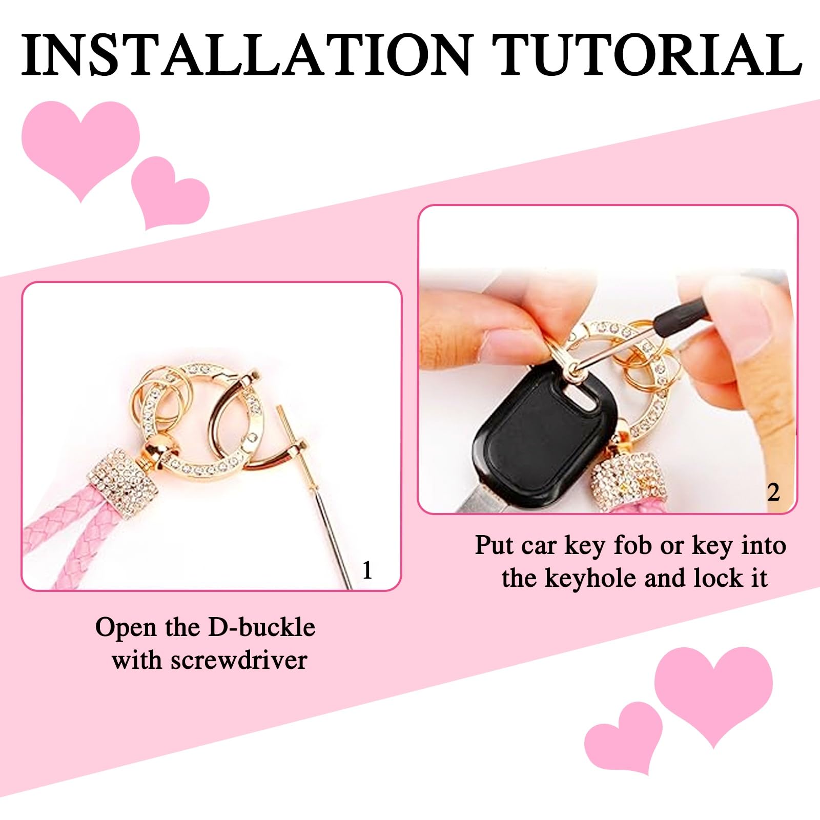 Llavero con forma de corazón para mujeres y niñas, llavero para llaves de coche, bolsos, mochilas, accesorios