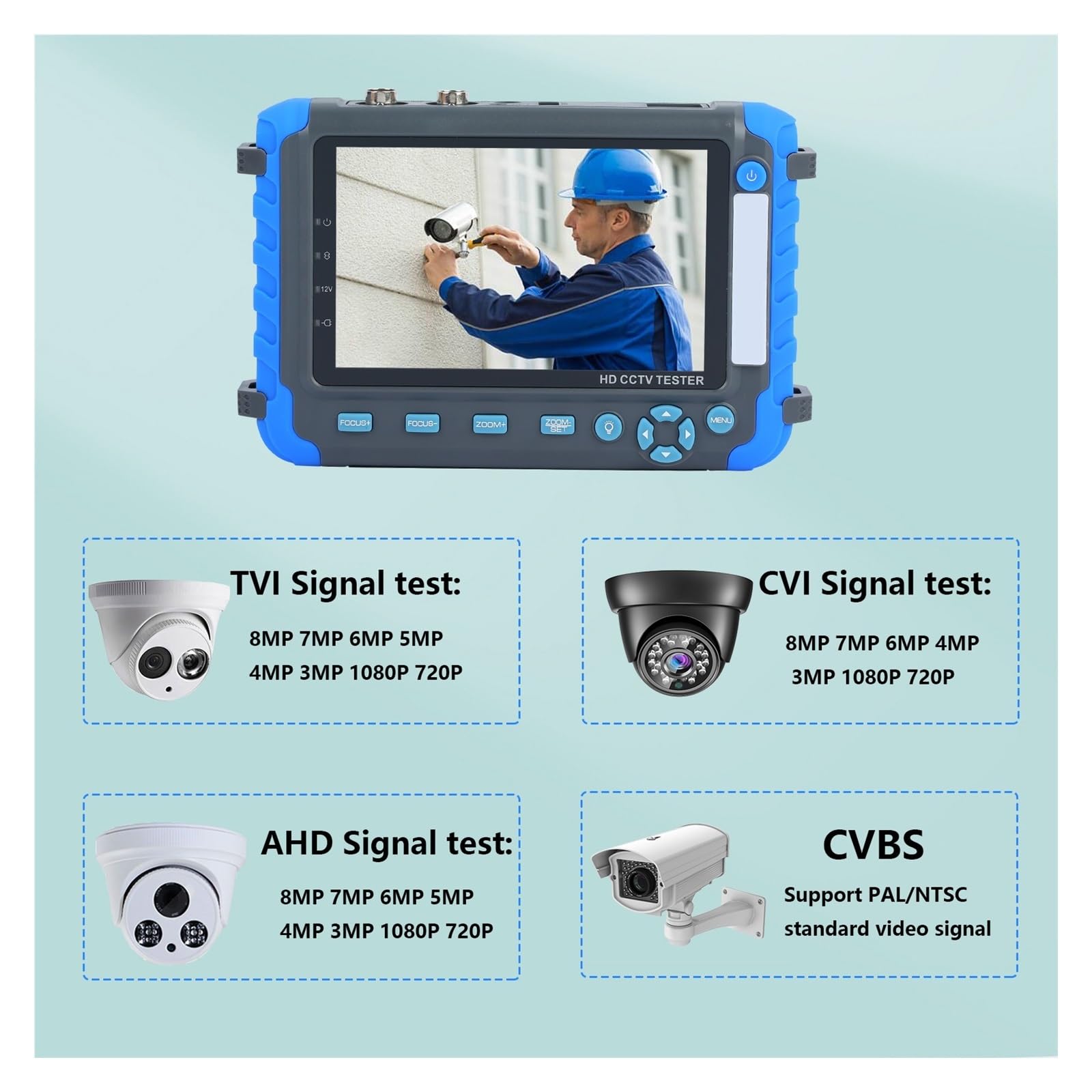 CCTV-Tester, IV8C CCTV Tester Monitor 8MP AHD TVI CVI CVBS Kamera Testen RS485 PTZ Steuerung UTP Kabel Testen Kamera Test Werkzeug CCTV Tester
