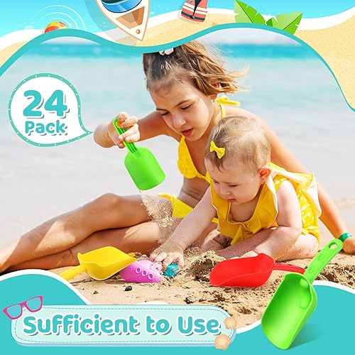 Miniatura 4 de 24 piezas de pala de playa de 8 pulgadas, pala de arena de plástico, juguetes de playa para niños, juguetes de arena resistentes, juguetes de arena