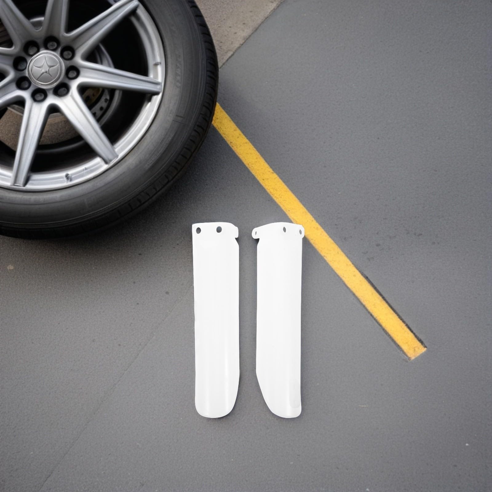 GALPADA Horquilla Rayaduras de Motocicleta a Protector Delantero para Resistente de Plástico Blanco Distribución de Impacto y Conducción Agresiva Terrenos Variados