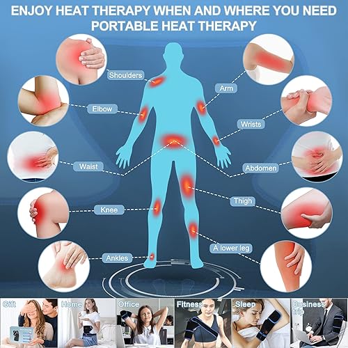 Miniatura 5 de Almohadilla térmica para rodilla, rodillera calentada para hombres y mujeres, almohadilla de alivio del dolor para rodilla, hombro, codo, cirugía de