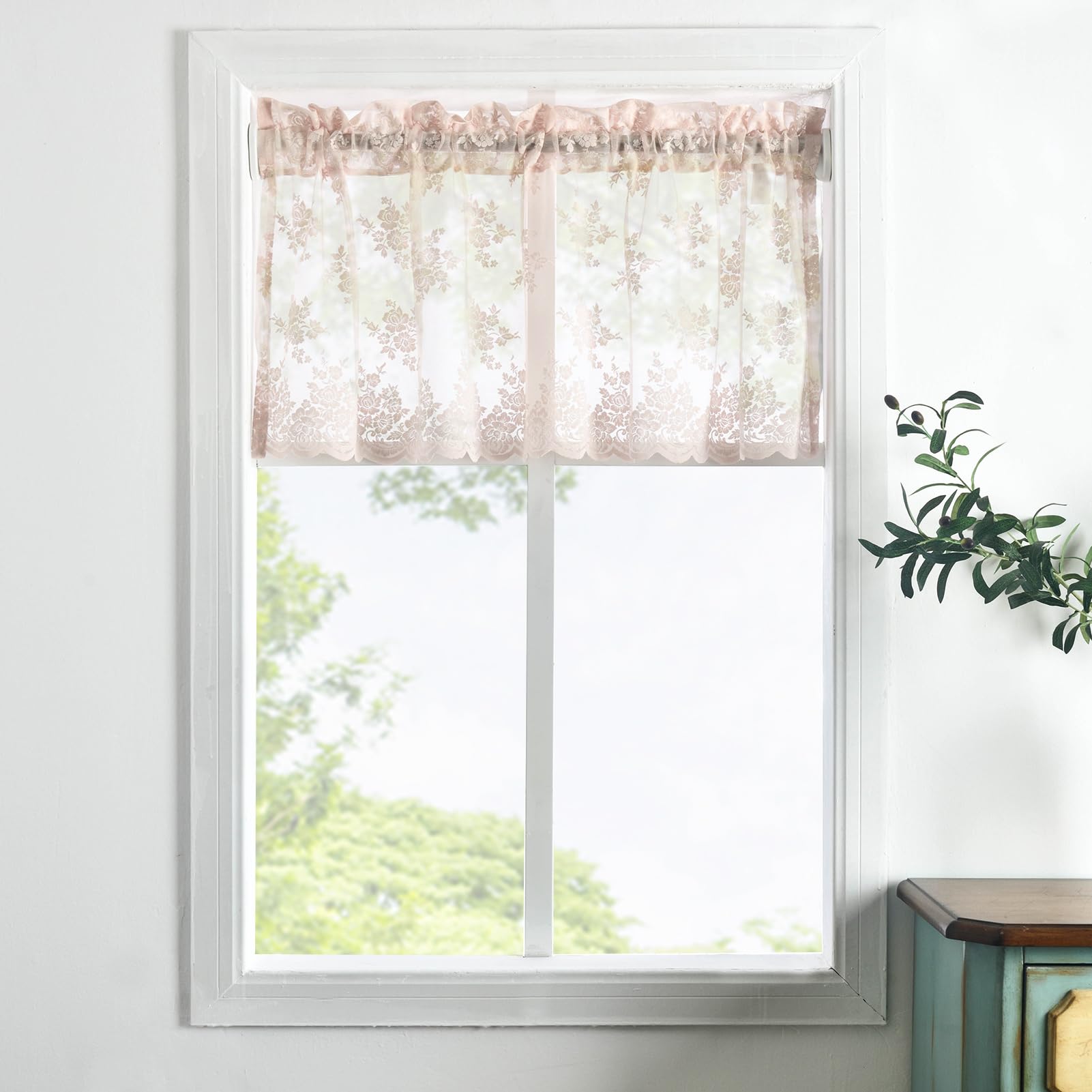 Cantonnière Cuisine Dentelle Blanche | Style Nordique, 150 X 45 Cm | Rideau Décoratif Fenêtre, Porte, Placard - 8