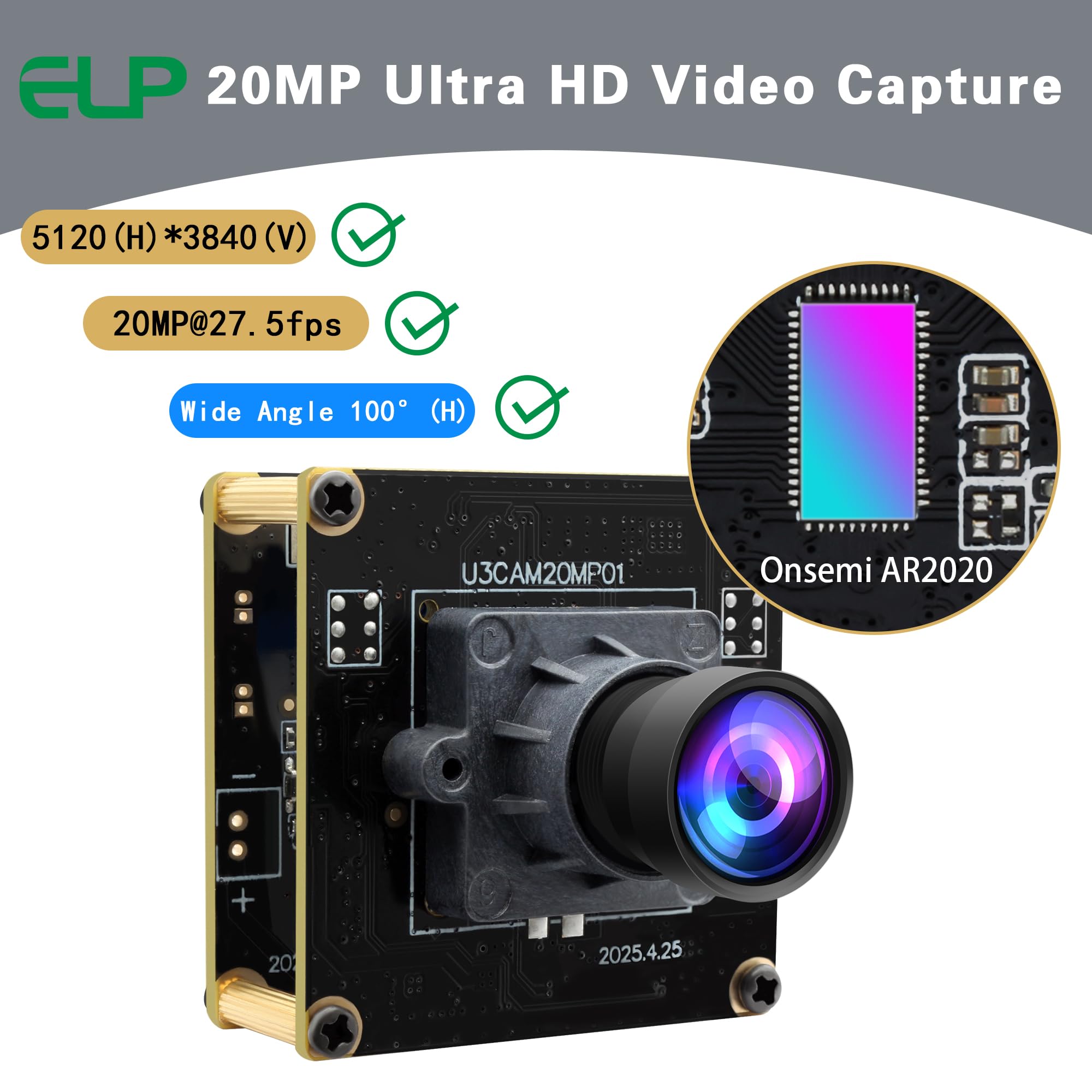 Amazon.co.jp: ELP ウルトラHD 20MP USB3.0 カメラモジュール