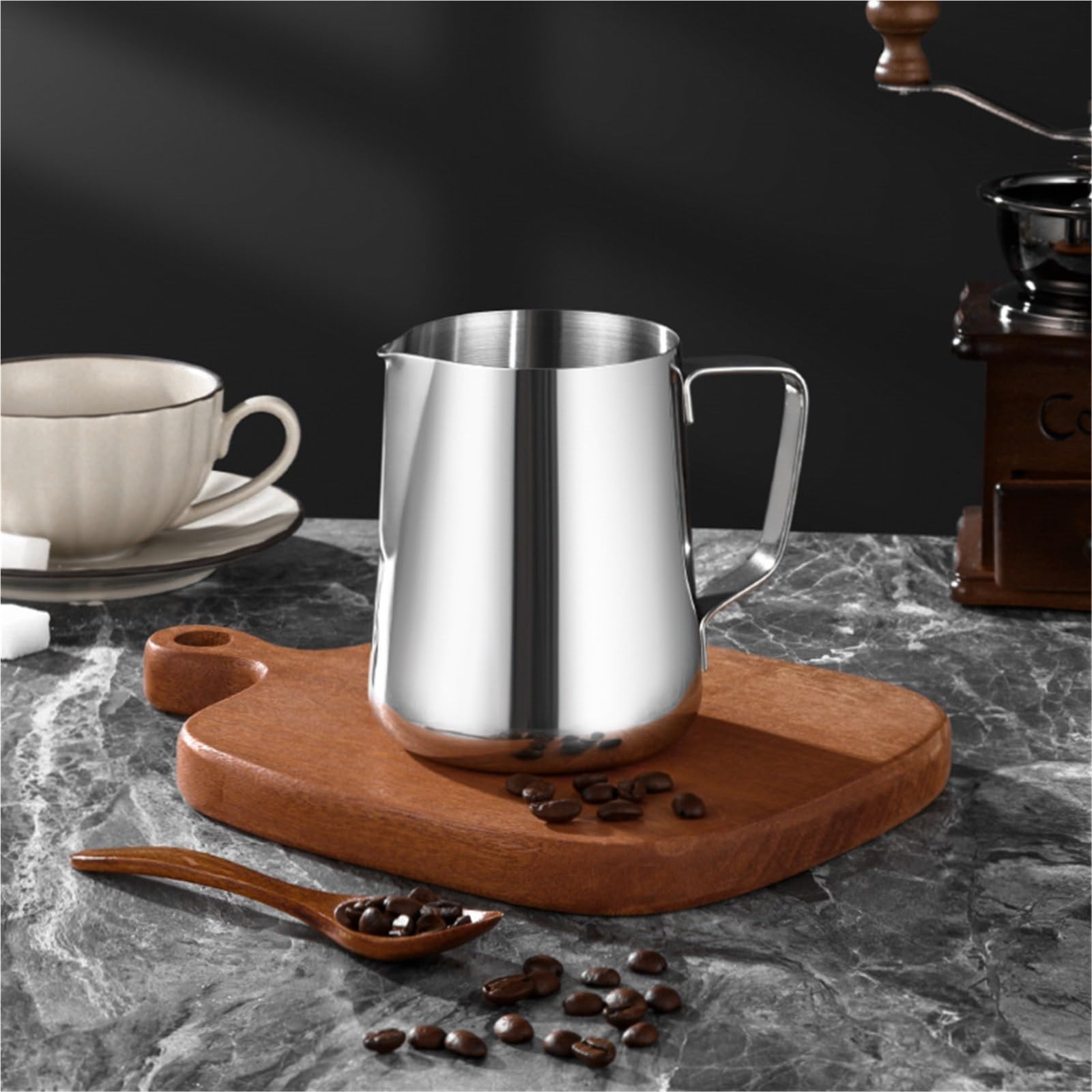Jarras de leche acero inoxidable, jarra artesanal for espumar, café, Latte, espuma artística, tazón taza, 2 uds Para Espumar(2000ml)