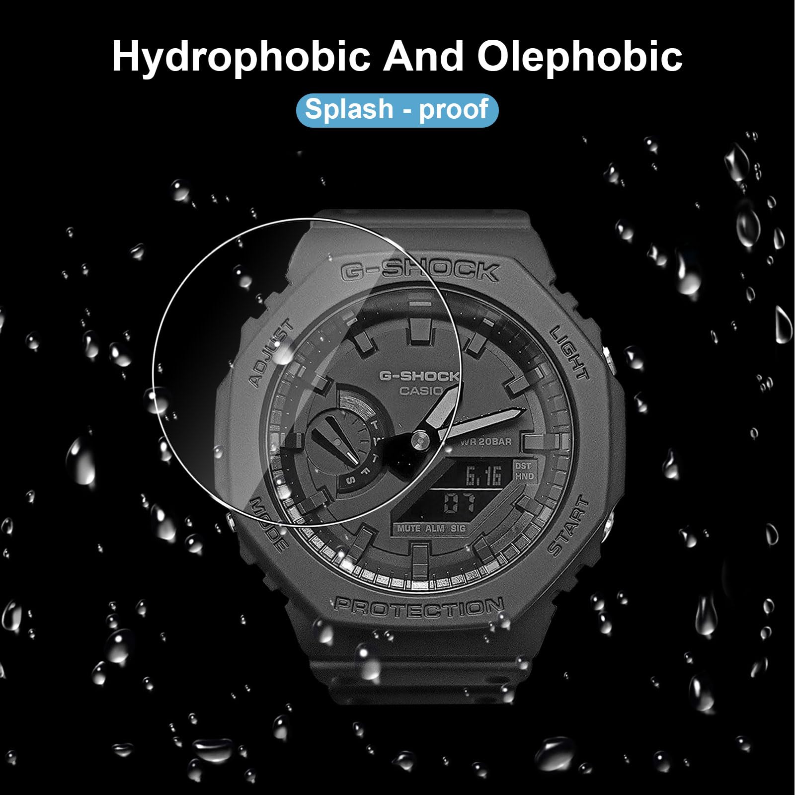 Protector de Pantalla Compatible con Casio G-Shock GA-B2100, 4 Piezas Cristal Templado 9H HD Transparente Anti-Arañazos