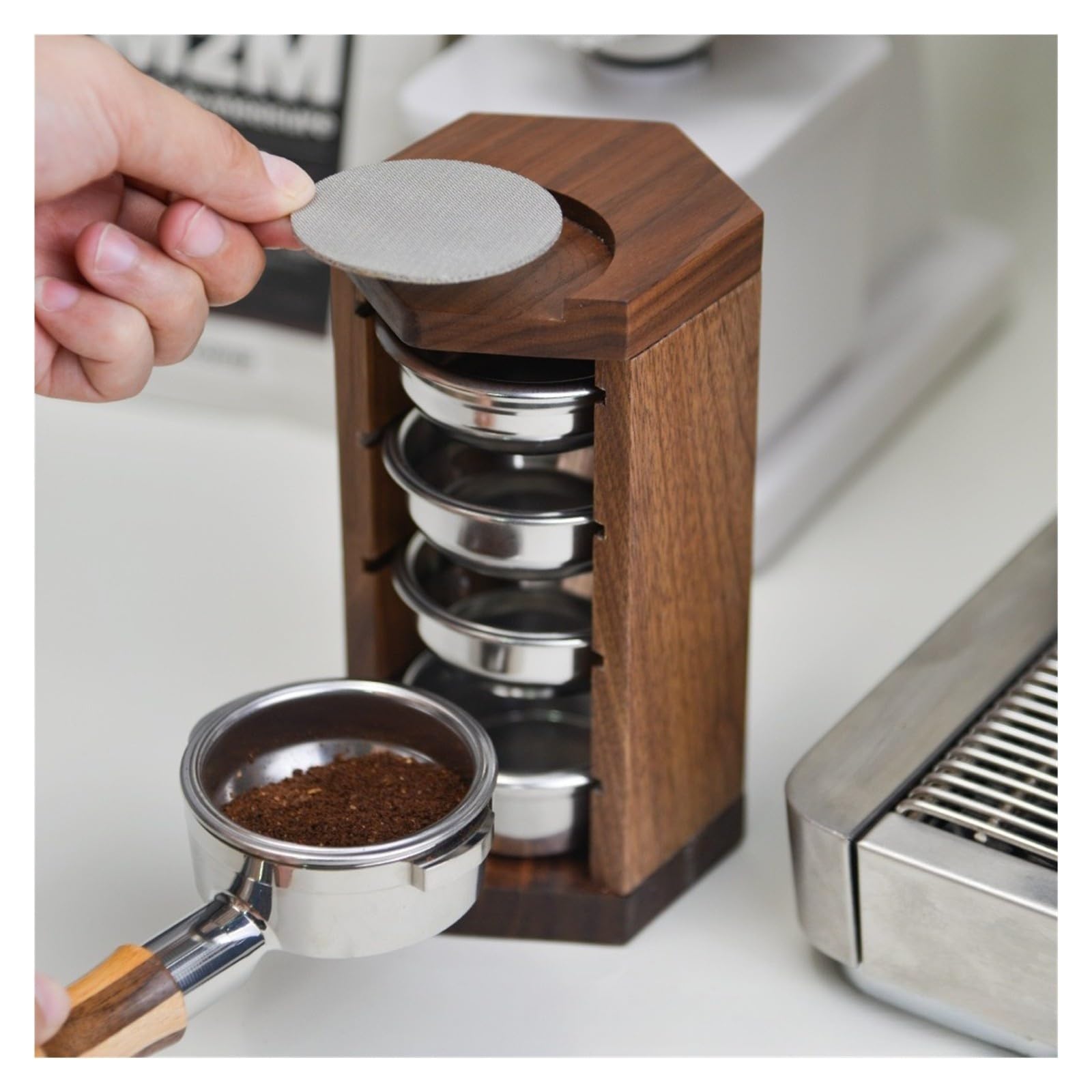 Supporto Portafiltro 58mm, Compatibile con JUSTINLAU, Legno