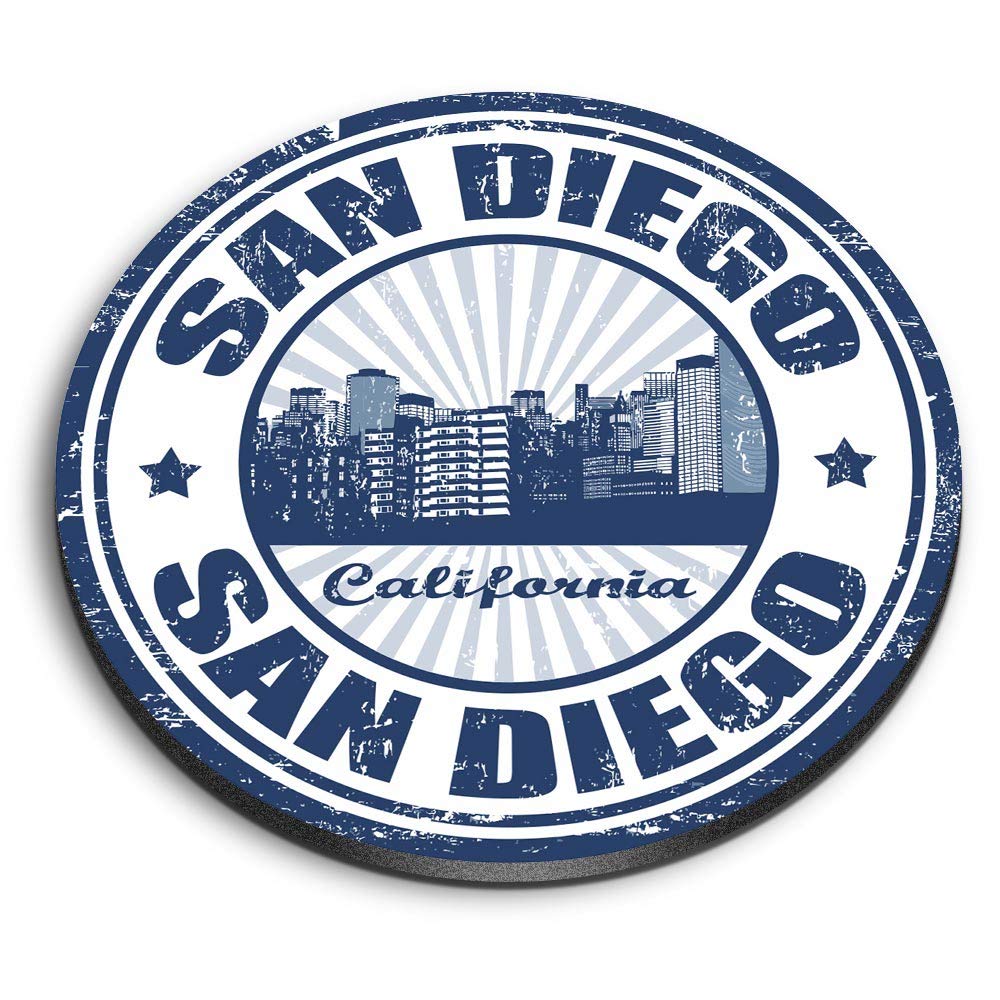 1 x Round MDF Magnet - San Diego California USA 4701