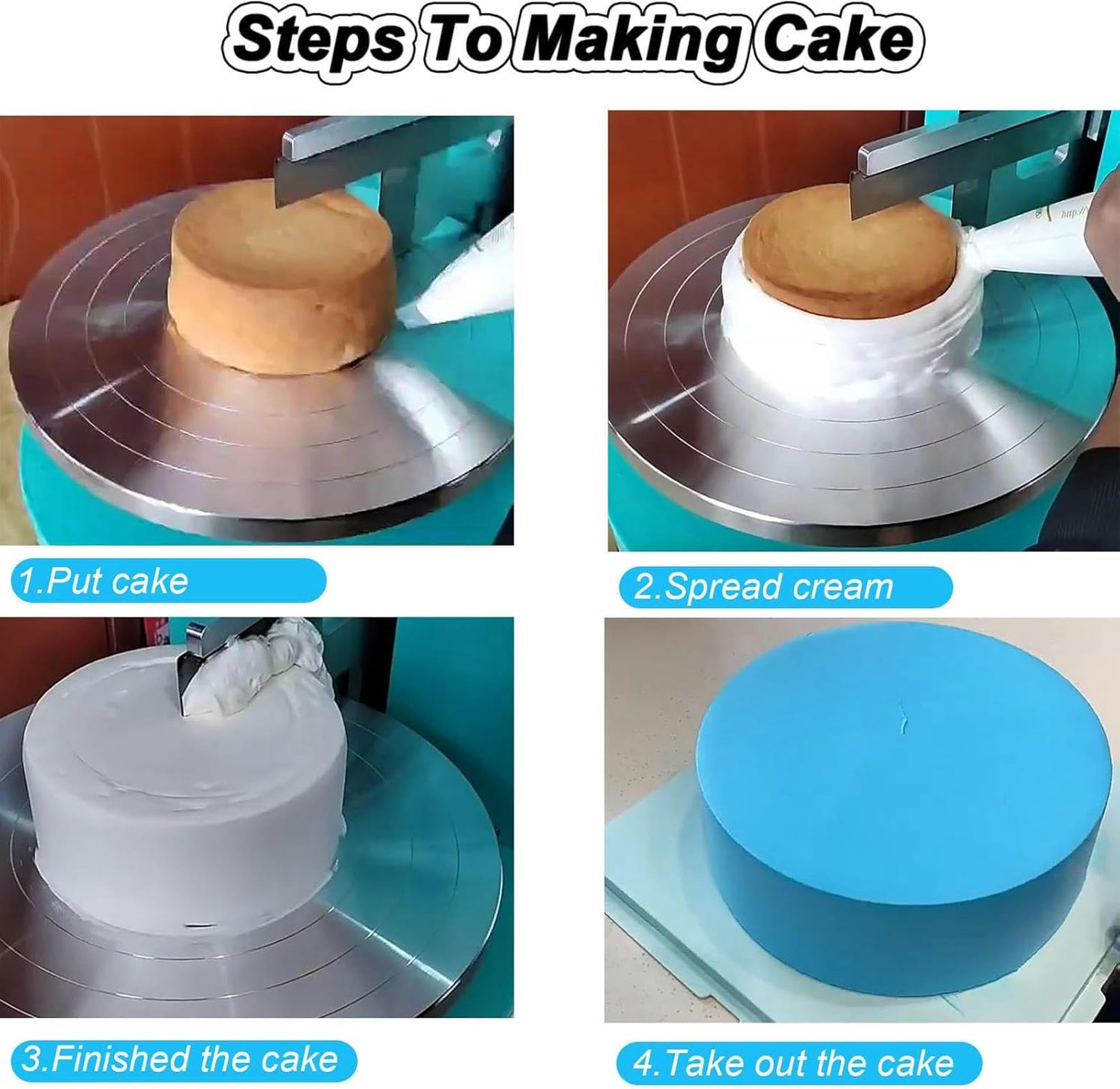 Automatic Cake Coating Smoothing Scraper Machine, Automatic Cake Cream Scraper, 4-12 Inch Electric Cake Icing Machine,Pink