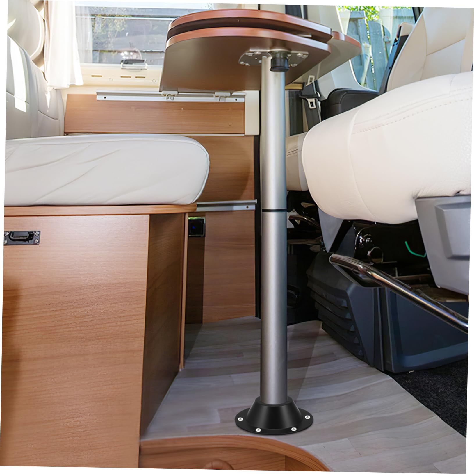 ABOOFAN 4 Sets Tischbeine mit festem Fuß, Universal, für Wohnwagen, mit Campingtisch, für Tischsockel, Wohnmobil, VR-Zubehör, Aluminium, Schwarz, 2 Stück x 4 Auto & Motorrad