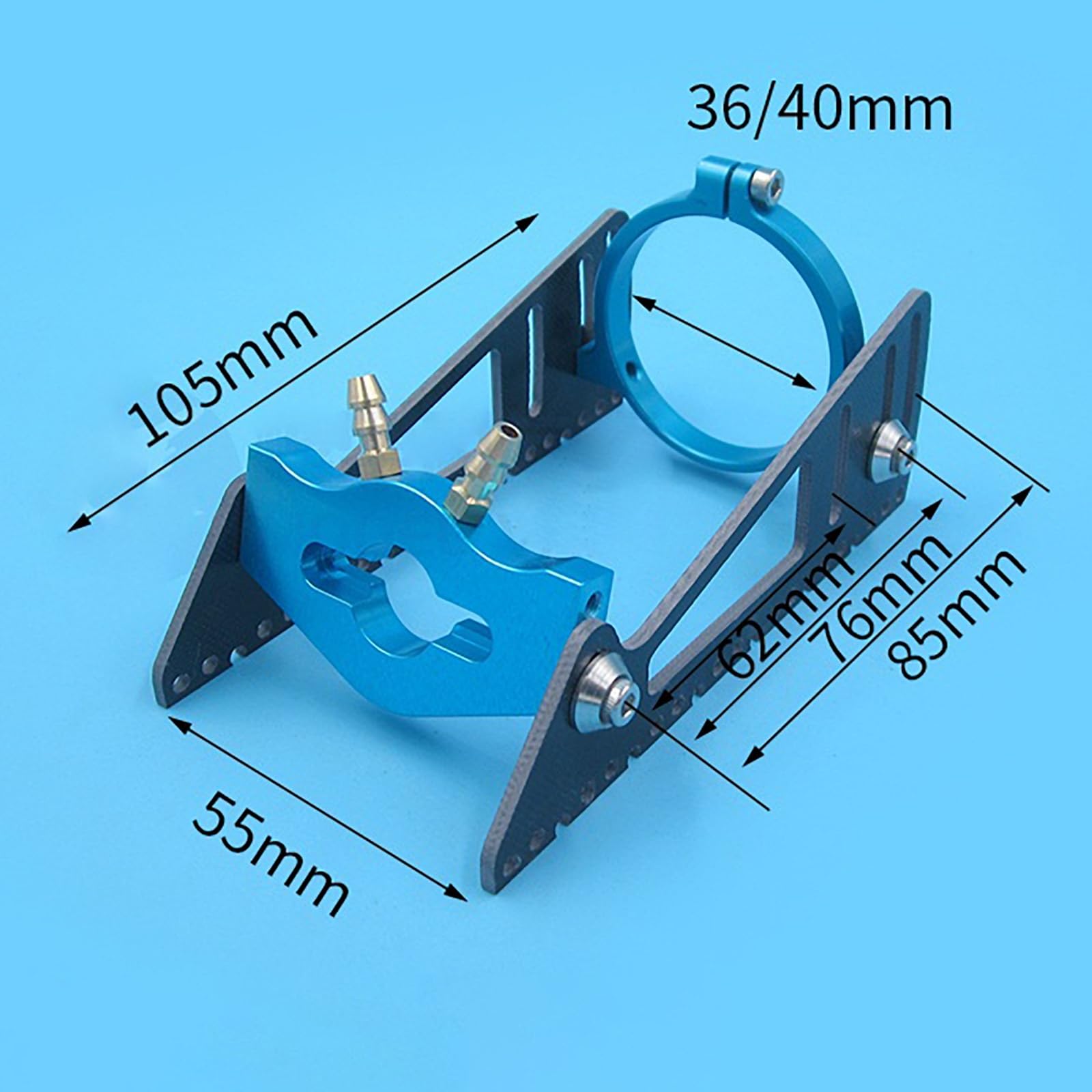 Supporto Per Motore Per Barche RC Per Motori Senza Carboni 36mm/40mm – Staffa In Lega Di Alluminio CNC E Fibra Di Carbonio Fissa(36 mm extended)