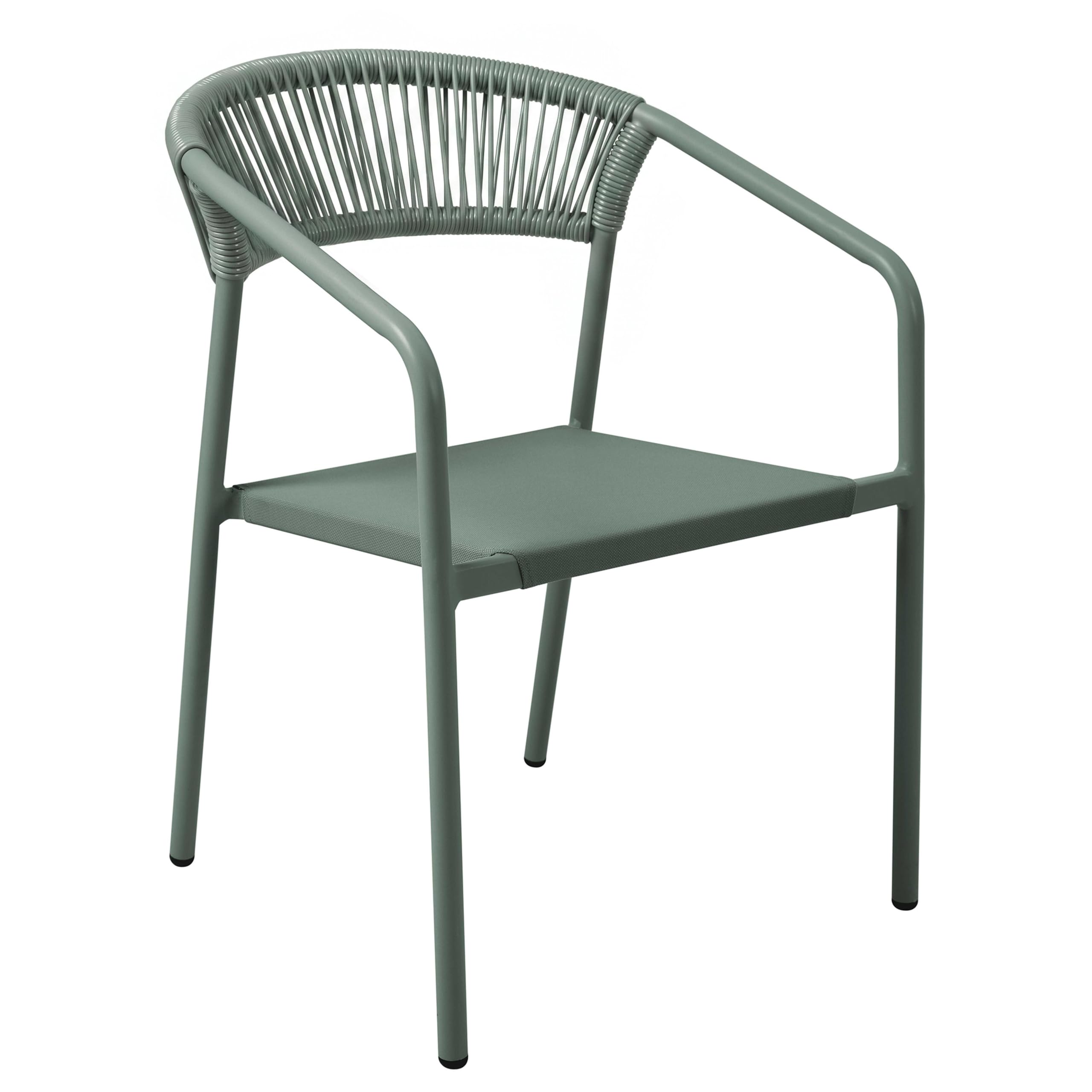 Oviala Table de Jardin Aluminium 150x90 cm et 6 chaises textilène Vert