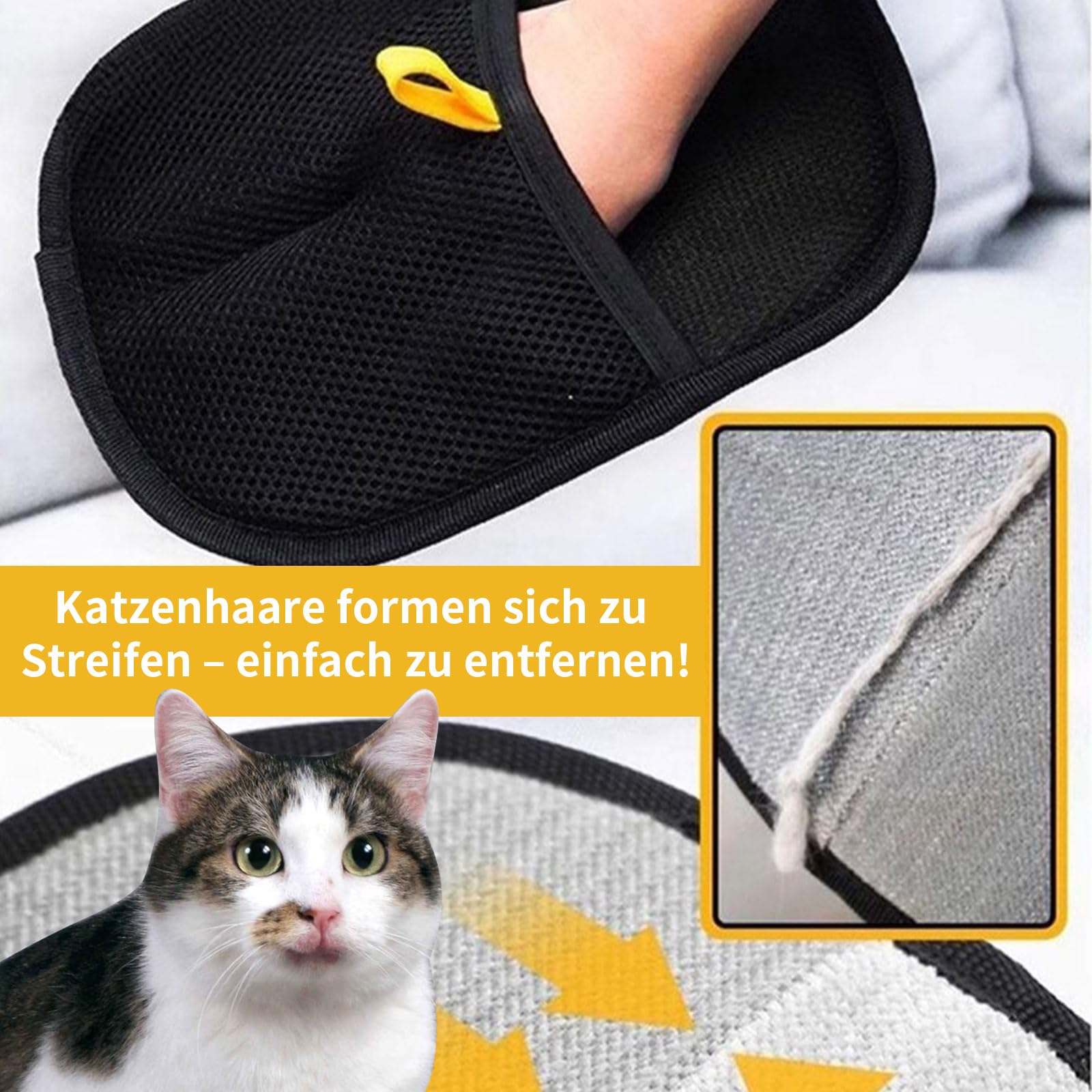 Mayoii 1PCS Gants de toilettage pour Chat - Brosse magnétique pour Chats et Chiens - Gant Antistatique pour enlever Les Poils d'animaux - Respirant et Lavable