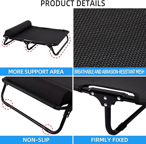 Miniatura 5 de ABE Cuna para perros al aire libre, cama grande para perros, refrescante y elevada fuera del suelo, mediana