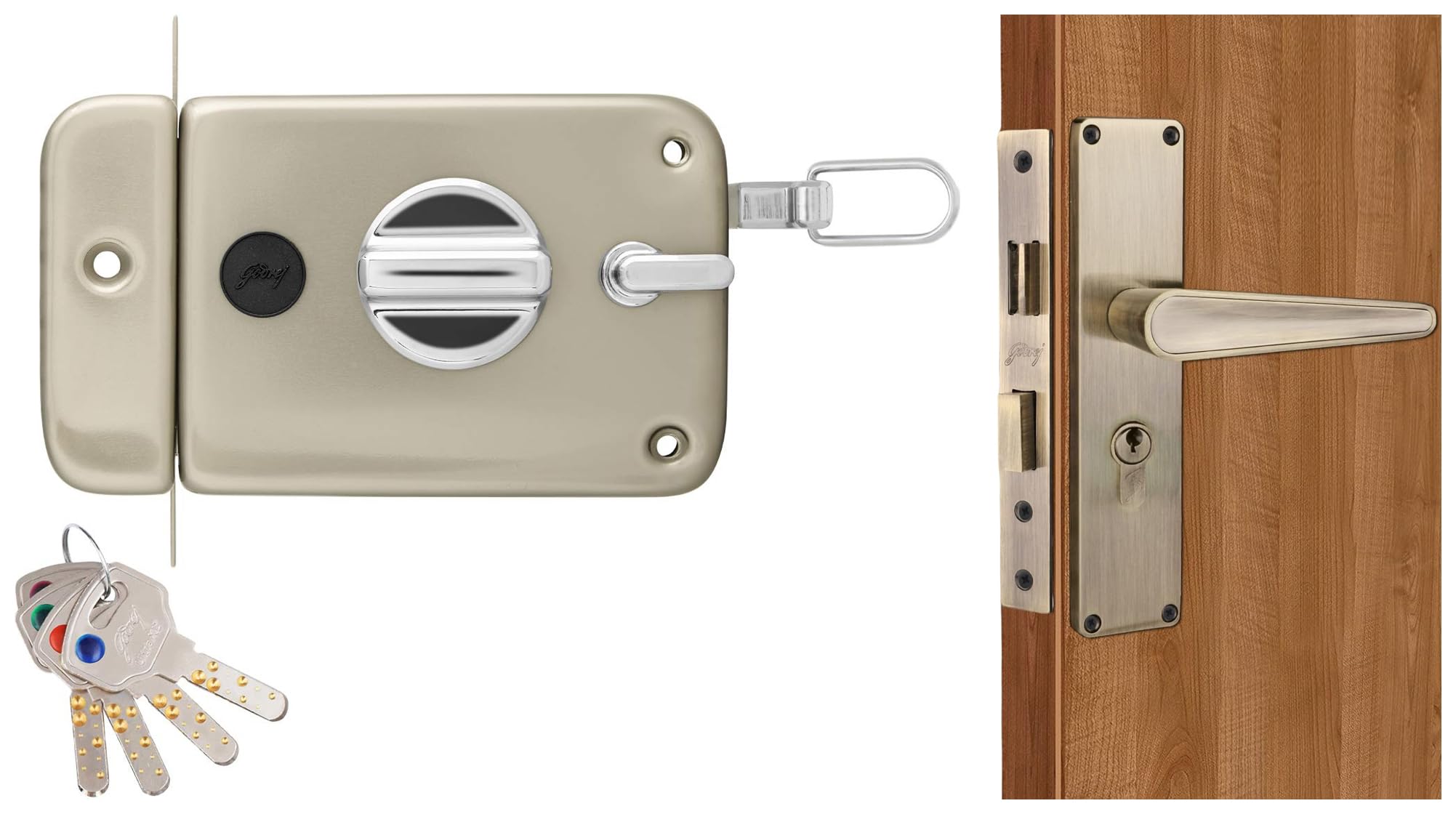 Godrej Mortise Lock I Mortise Door Handle Lock for Main & Internal Door in Residential & Commercial