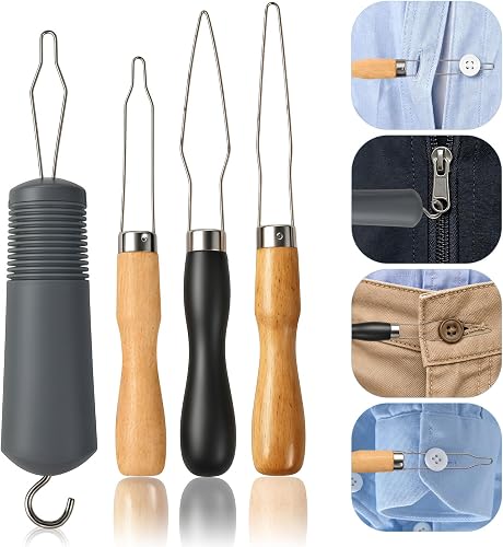 Jedaful 4 Pack Button Hook and Zipper Pull Helper, Ergonomic Non-Slip Grip Dressing Aid for Seniors and Arthritis Jedaful 4 Pack Button Hook and Zipper Pull Helper, Ergonomic Non-Slip Grip Dressing Aid for Seniors and Arthritis