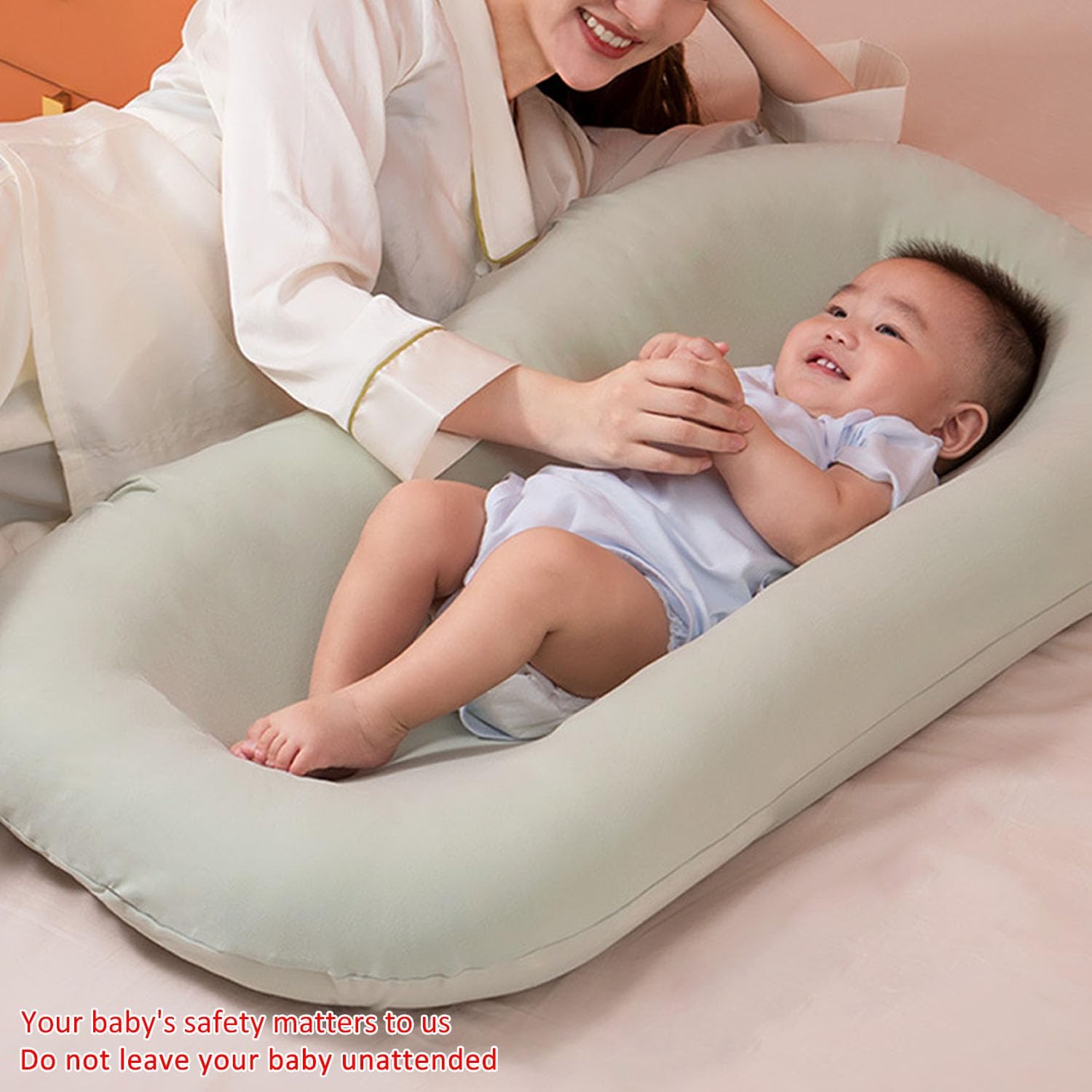 Baby Lounger, Baby Lounger for Newborn, Soft Breathable Washable Infant Lounger WHITE