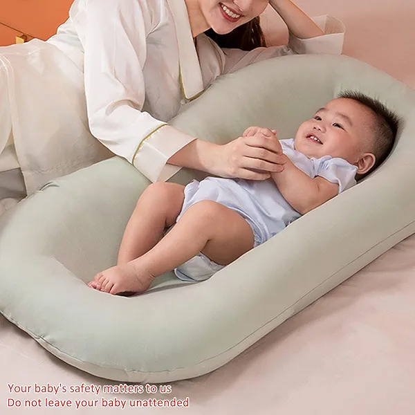 Saanerueen Baby Lounger, Baby Lounger for Newborn, Soft Breathable Washable Infant Lounger for Baby Home and Travel (Green)