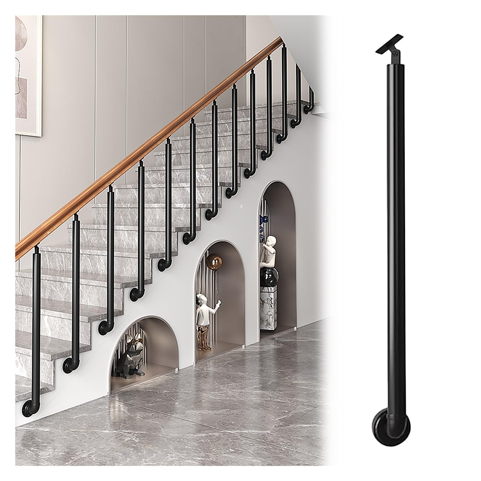 Rambardes d'escalier réglables à angle de 270 degrés avec kit de vis