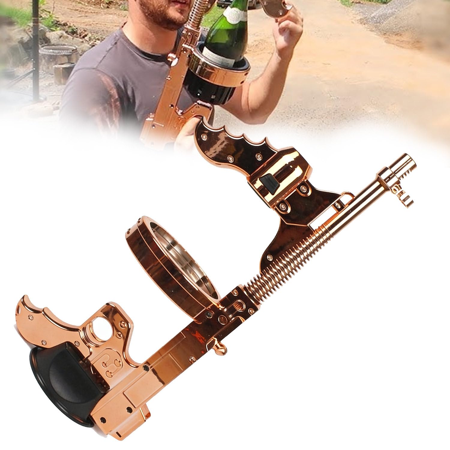 Sparatutto spray riutilizzabile per champagne, strumento spruzzatore per bottiglie di vino per feste, compatibile con bottiglie da 750 ml/1,5 l, per compleanno, piscina, Natale