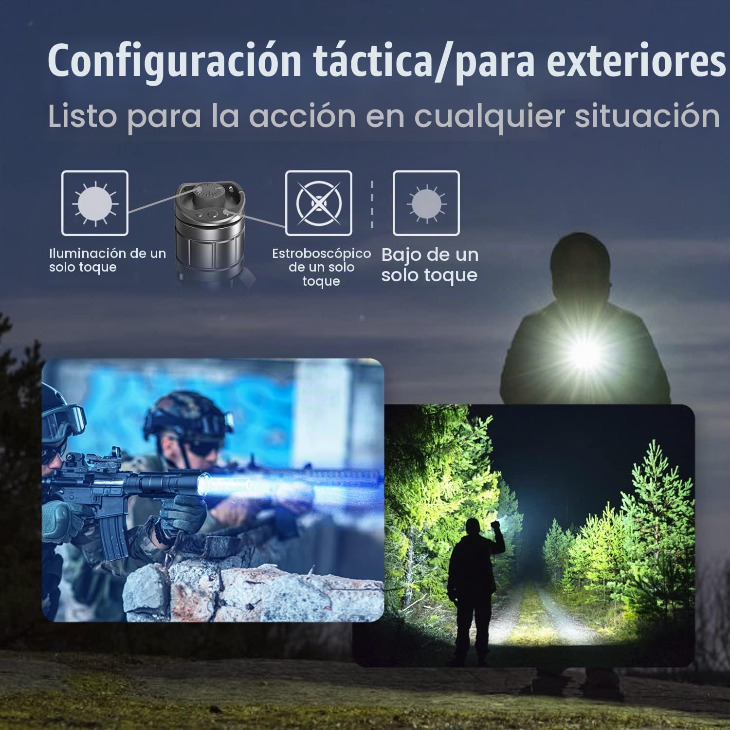 klarus XT2CR Pro Linterna Táctica 2100 Lúmenes USB C Interruptores de Cola Doble Recargables con Batería y Funda Cinturón para Aplicación de La Ley, Exteriores, EDC y Uso de Emergencia