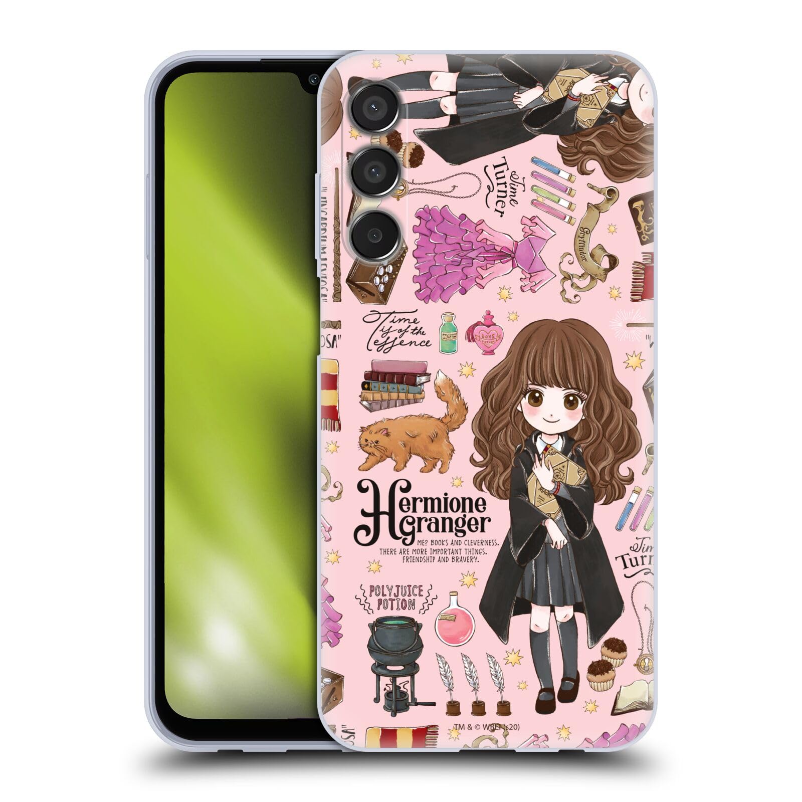 Officially Licensed Harry Potter Hermione Pattern Deathly Hallows XXXVII Gel Case [Military Grade Protection] Compatible With Samsung Galaxy M15/F15 5G