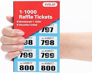 evelay Cloakroom - Boletos numerados para sorteo de tombola 1-1000, color azul
