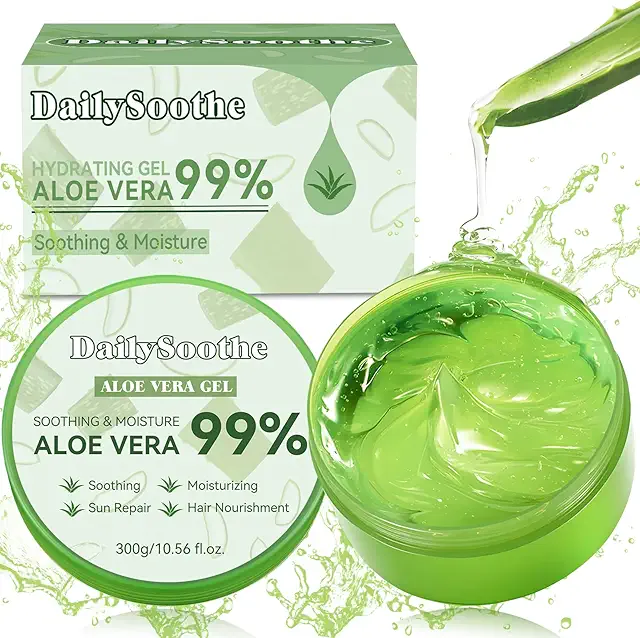 Aloe Vera Gel 99% Rein - Feuchtigkeitspflege für Gesicht, Körper & Haare - 300g