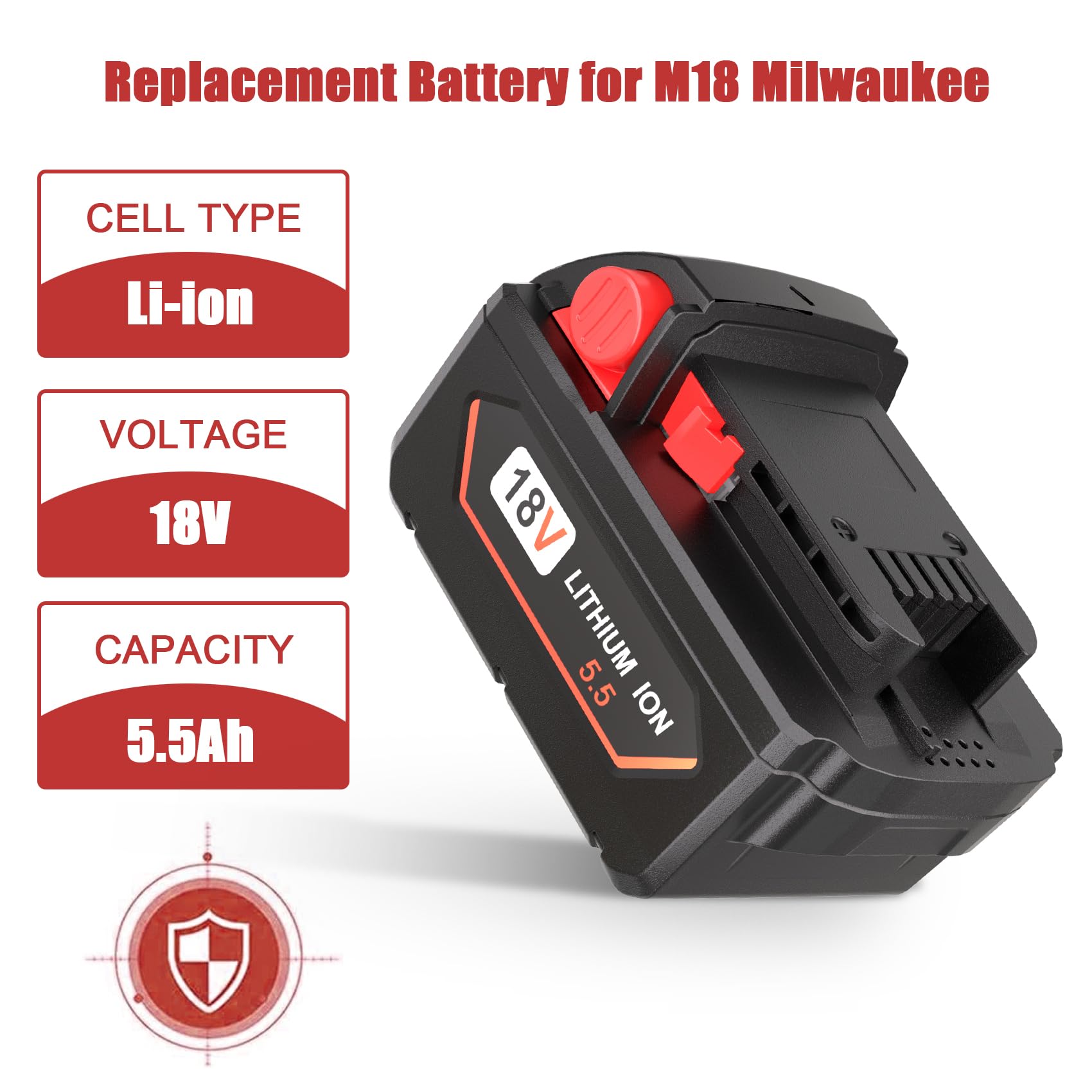 2x Für Milwaukee M18 Akku M18B5 18V XC 5.0Ah Li-Ion 48-11-1860 48-11 2x Für Milwaukee M18 Akku M18B5 18V XC 5.0Ah Li-Ion 48-11-1860 48-11