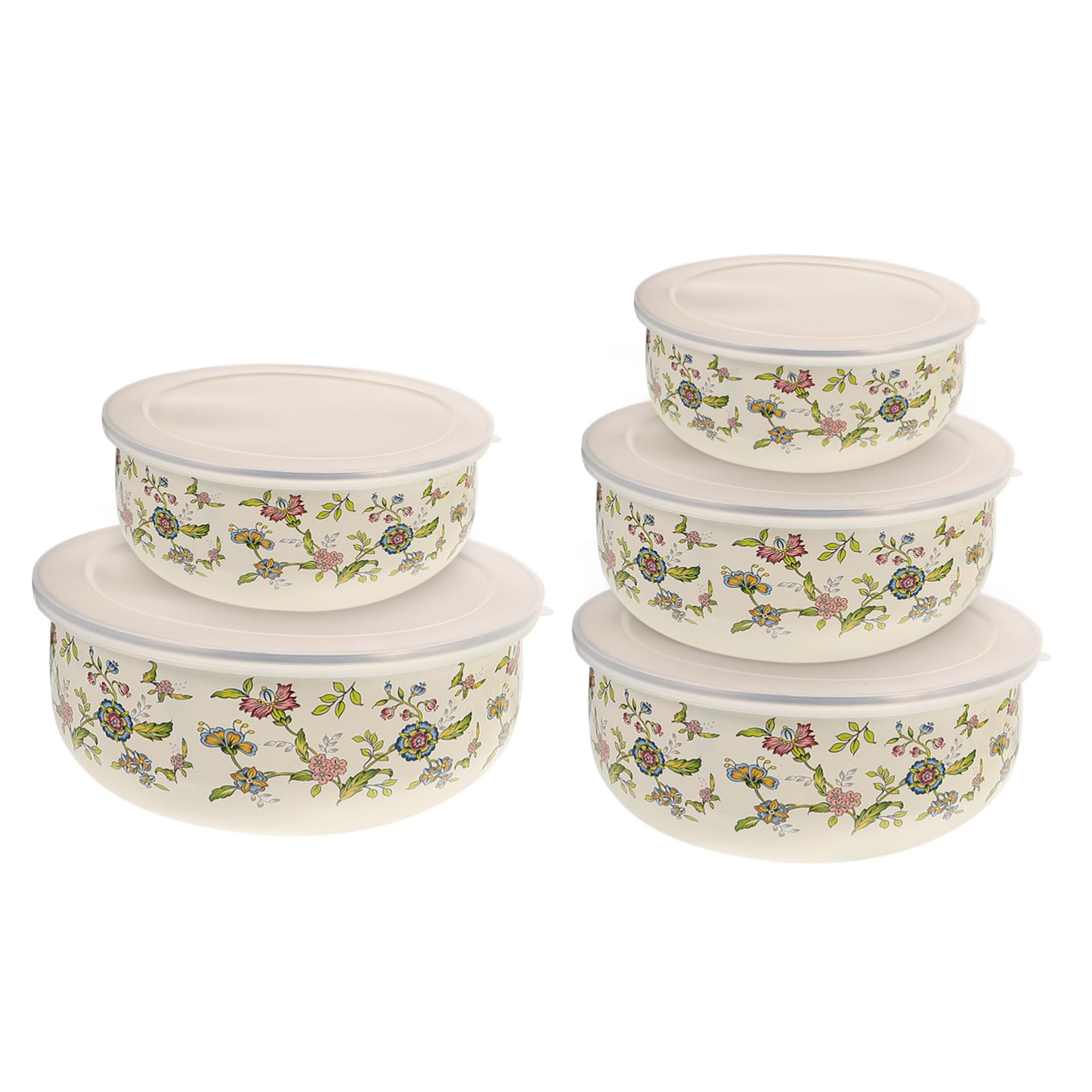 Bol avec couvercle émail MAGICLULU : lot de 5 bols mélangeurs de cuisine