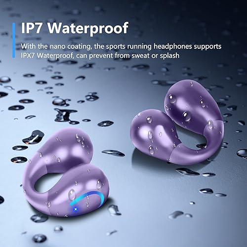 Miniatura 4 de Auriculares ultra abiertos Bluetooth 5.3 inalámbricos con clip con pantalla digital, estuche de carga de 60 horas de reproducción, auriculares