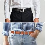 ITIEZY Ceinture réversible pour hommes 1 Pièce - 35mm Double côté hommes ceinture en cuir pour la robe casual - Trim pour s'adapter au style élégant