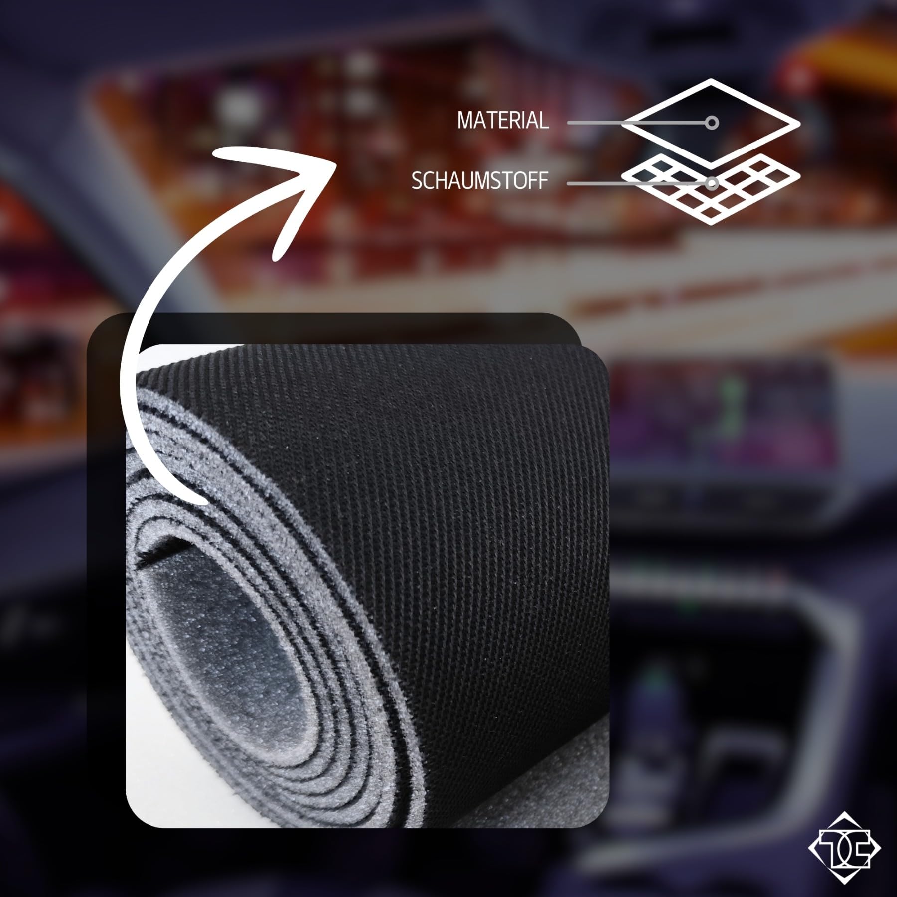 TAPHICEROS Dachhimmel Stoff, 200 x 180 cm, Schwarz, Meterware Textil Innenraumverkleidung Autostoff Reparatur Autohimmelstoff, Autohimmel, Bezugsstoff Polster, Auto Caravan Boot Wohnmobil DIY