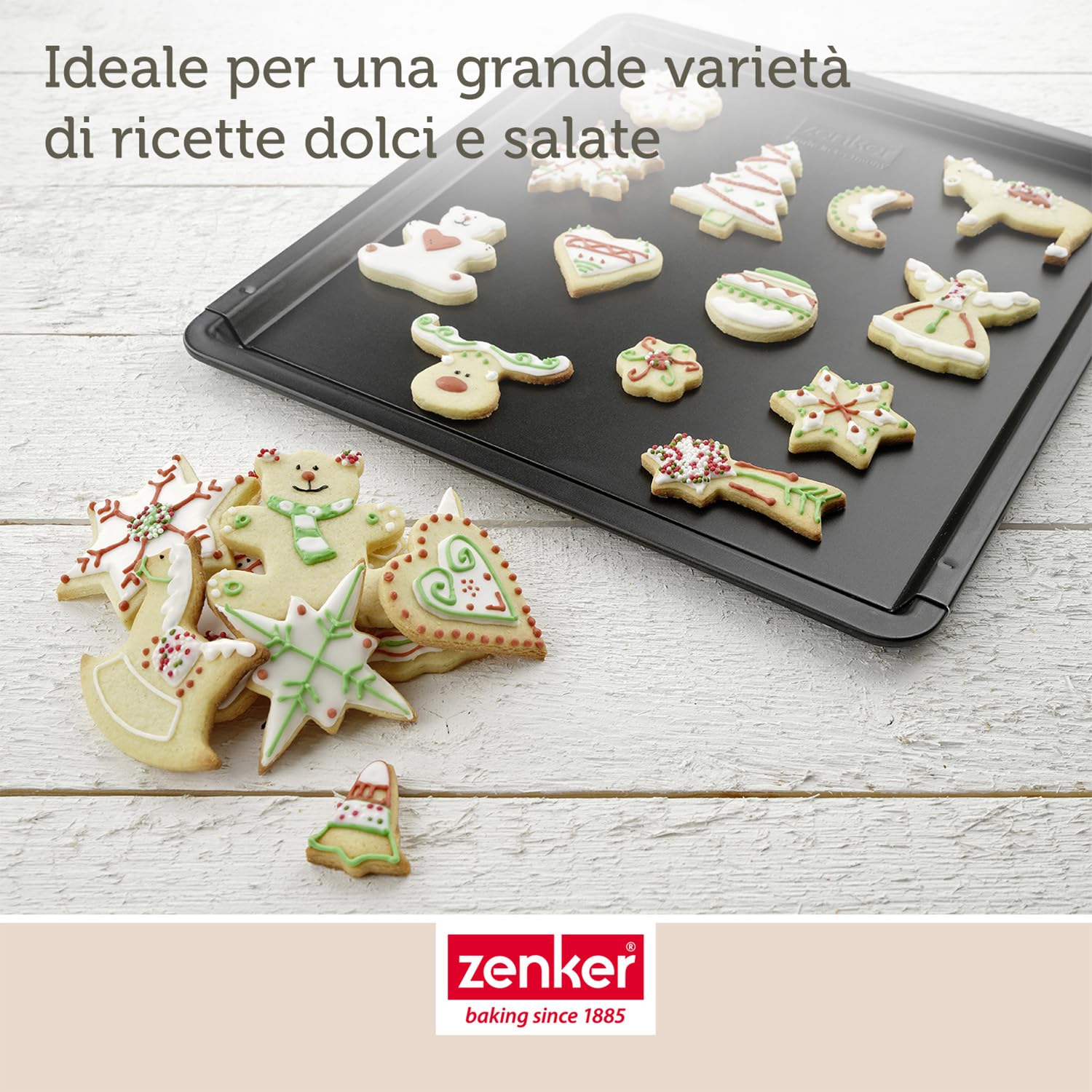 Zenker Teglia rettangolare estensibile 37-52x33cm, con sistema di bloccaggio automatico, per dolce e salato Carbon Steel con rivestimento antiaderente Teflon Classic, Linea Black Metallic